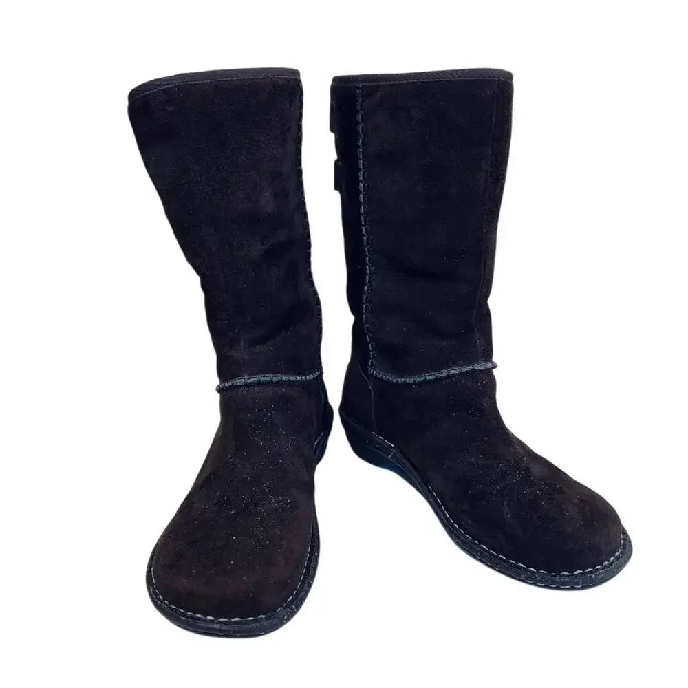UGG Women's‎ Haywell Mid-Calf Boots Brown Size 7 Winter Sheepskin Lined